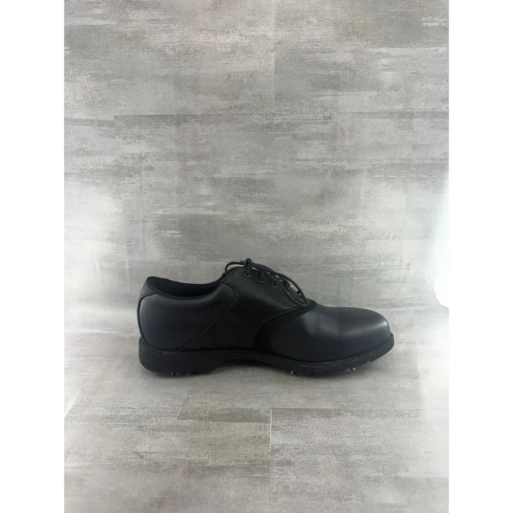 Nike Golf Men Black Leather Saddle Shoes Spiked 305252-001 Size 8.5